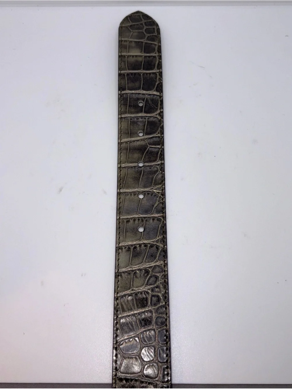 Berge Croc Embossed Women’s Dress Belt Genuine Leather Sz M Italy Black Metallic